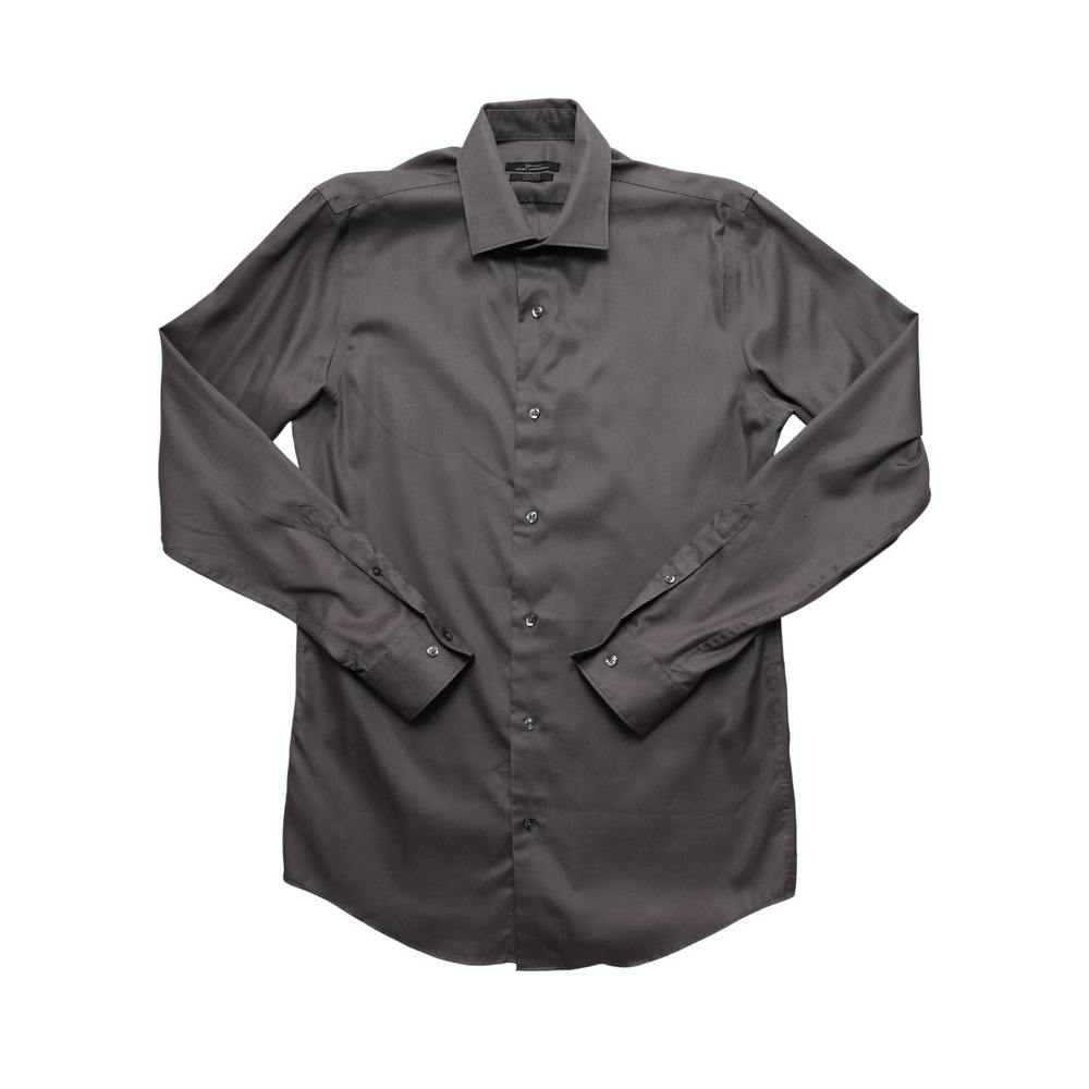 Marc Anthony Mens 15.5‎ 34 35 Gray Slim Fit Dress Shirt No Iron